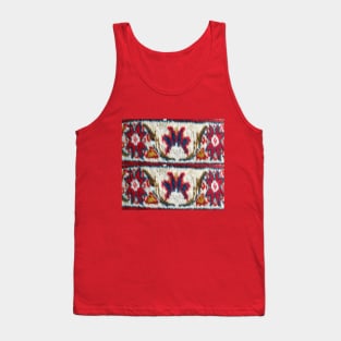 colorful flower pattern, floral designs, minimal art, abstract art, floral pattern, antique rug photo , For custom orders please DM me. Tank Top